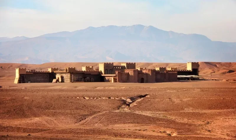 Aerial view of Ouarzazate film studio, the world’s largest movie studio in Morocco